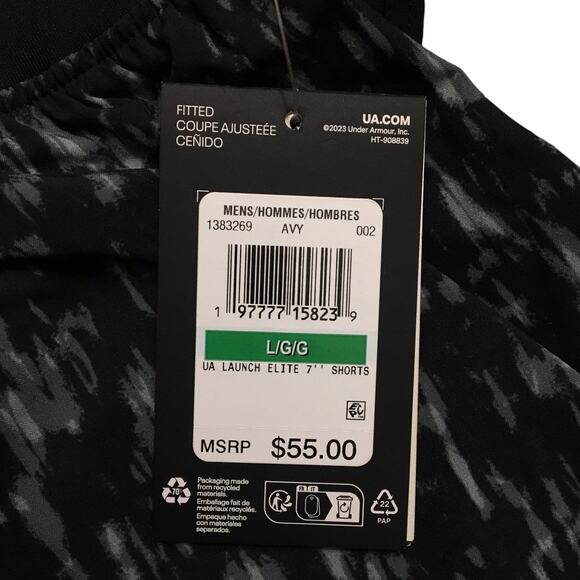 Under Armour Launch Elite 7” Fitted Shorts Men’s Large 2 Pieces NWT $110 MSRP - Picture 3 of 8